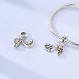 925 Sterling Silver Hiking Charm for Bracelets Fine Jewelry Women Pendant