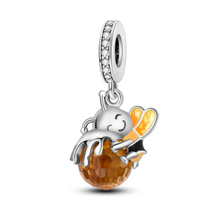 925 Sterling Silver Honey Bee Charm for Bracelets Fine Jewelry Women Pendant