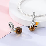 925 Sterling Silver Honey Bee Charm for Bracelets Fine Jewelry Women Pendant