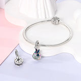 925 Sterling Silver Hummingbird Dangle Charm for Bracelets Fine Jewelry Women Pendant