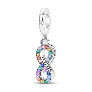 925 Sterling Silver Infinty Forever Charm for Bracelets Fine Jewelry Women Pendant