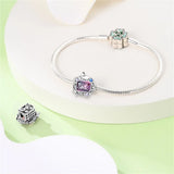 925 Sterling Silver Kitty Cat and Butterflies Charm for Bracelets Fine Jewelry Women Pendant