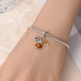 925 Sterling Silver Little Autumn Bear Charm for Bracelets Fine Jewelry Women Pendant