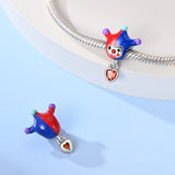 925 Sterling Silver Little Clown Charm for Bracelets Fine Jewelry Women