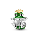 925 Sterling Silver Little Frog Prince Charm for Bracelets Fine Jewelry Women