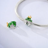 925 Sterling Silver Little Frog Prince Charm for Bracelets Fine Jewelry Women