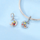 925 Sterling Silver Little Prince and Fox Charm for Bracelets Fine Jewelry Women