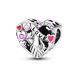 925 Sterling Silver Love Charm for Bracelets Fine Jewelry Women Pendant