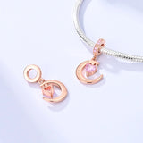 925 Sterling Silver Love You to the Moon and Back Charm for Bracelets Fine Jewelry Women Pendant