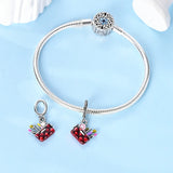 925 Sterling Silver Makeup Bag Charm for Bracelets Fine Jewelry Women Pendant