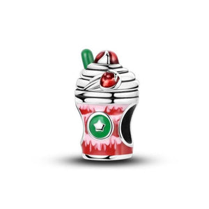 925 Sterling Silver MilkShake Charm for Bracelets Fine Jewelry Women