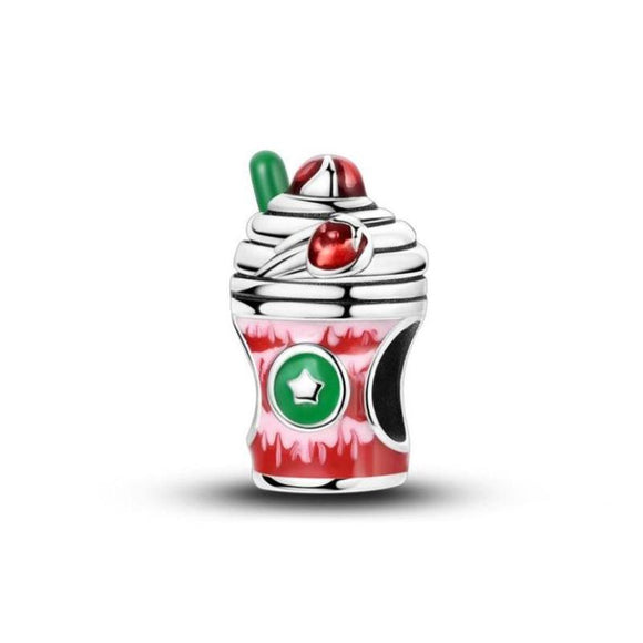 925 Sterling Silver MilkShake Charm for Bracelets Fine Jewelry Women