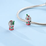 925 Sterling Silver MilkShake Charm for Bracelets Fine Jewelry Women