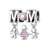 925 Sterling Silver Mom Charm for Bracelets Fine Jewelry Women 