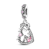 925 Sterling Silver Mom Dangle Charm for Bracelets Fine Jewelry Women Pendant