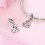 925 Sterling Silver Mom Dangle Charm for Bracelets Fine Jewelry Women Pendant