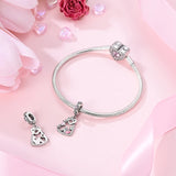 925 Sterling Silver Mom Dangle Charm for Bracelets Fine Jewelry Women Pendant