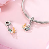 925 Sterling Silver Mom and Baby Kangaroo Charm for Bracelets Fine Jewelry Women Pendant