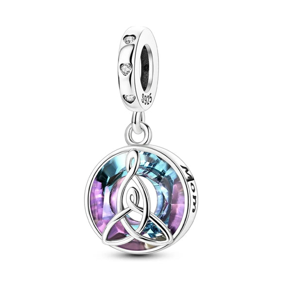 925 Sterling Silver Mom and Daughter Trinity Knot Charm for Bracelets Fine Jewelry Women
