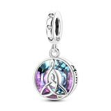 925 Sterling Silver Mom and Daughter Trinity Knot Charm for Bracelets Fine Jewelry Women