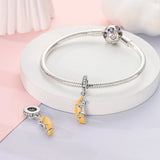 925 Sterling Silver Monkey and Banana Charm for Bracelets Fine Jewelry Women Pendant