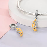 925 Sterling Silver Monkey and Banana Charm for Bracelets Fine Jewelry Women Pendant
