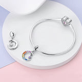 925 Sterling Silver Moon and Star Charm for Bracelets Fine Jewelry Women Pendant