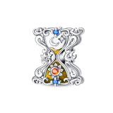 925 Sterling Silver Moon and Sun Hourglass Charm for Bracelets Fine Jewelry Women