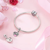 925 Sterling Silver Mother Kissing Baby Charm for Bracelets Fine Jewelry Women Pendant