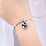 925 Sterling Silver Mother and Baby Penguin Charm for Bracelets Fine Jewelry Women