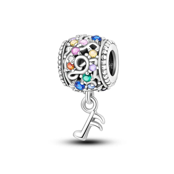 925 Sterling Silver Music Note Charm for Bracelets Fine Jewelry Women