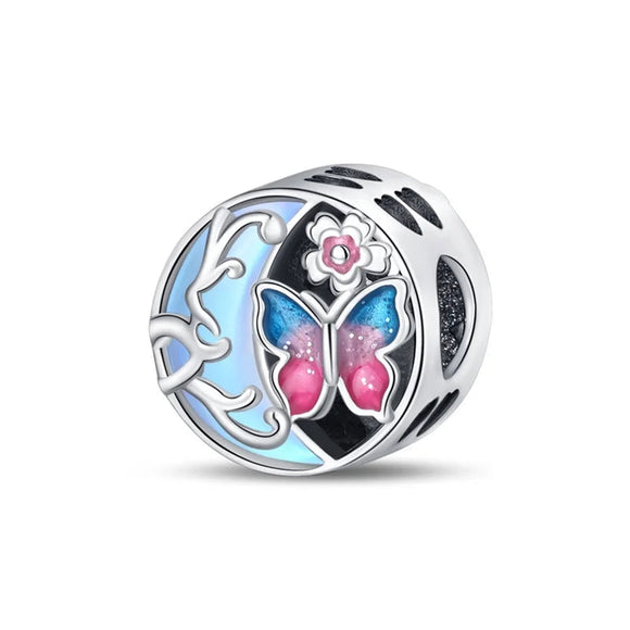 925 Sterling Silver Nature Butterfly Charm for Bracelets Fine Jewelry Women