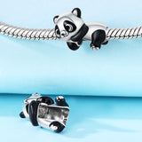 925 Sterling Silver Panda Bear Charm for Bracelets Fine Jewelry Women