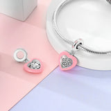 925 Sterling Silver Paw Print Heart Charm for Bracelets Fine Jewelry Women Pendant