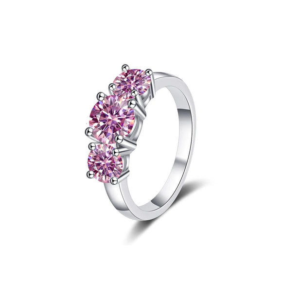 925 Sterling Silver Pink Moissanite Ring for Women Fine Jewelry Engagement