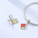 925 Sterling Silver Pizza Charm for Bracelets Fine Jewelry Women Pendant