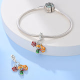 925 Sterling Silver Prince Fox and Rose Charm for Bracelets Fine Jewelry Women Pendant
