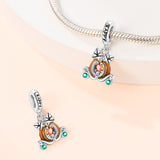 925 Sterling Silver Pumkin Carriage Dangle Charm for Bracelets Fine Jewelry Women Pendant