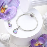 925 Sterling Silver Purple Dragon Charm for Bracelets Fine Jewelry Women Pendant