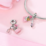 925 Sterling Silver Purse and Sandal Charm for Bracelets Fine Jewelry Women Pendant