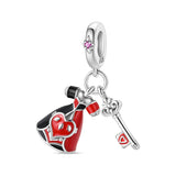 925 Sterling Silver Queen of Hearts Charm for Bracelets Fine Jewelry Women Pendant