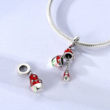 925 Sterling Silver Red Polka Doll Charm for Bracelets Fine Jewelry Women Pendant