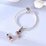 925 Sterling Silver Red Polka Doll Charm for Bracelets Fine Jewelry Women Pendant