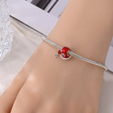 925 Sterling Silver Santa Christmas Hat Charm for Bracelets Fine Jewelry Women