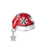 925 Sterling Silver Santa Christmas Hat Charm for Bracelets Fine Jewelry Women