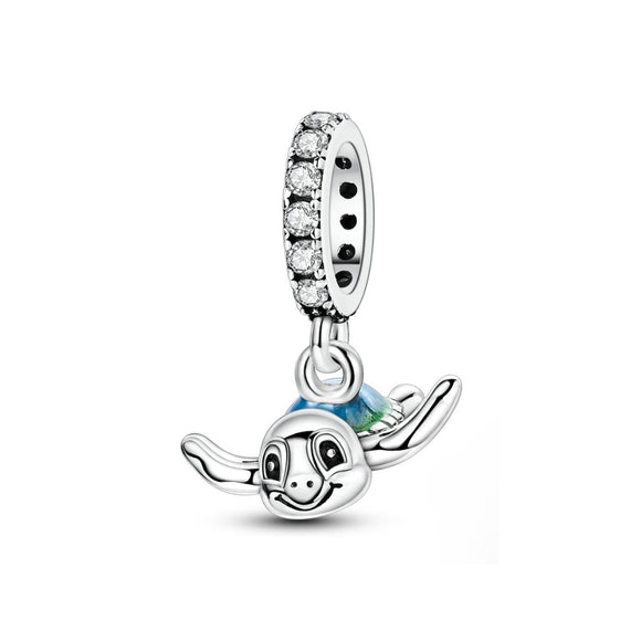 925 Sterling Silver Sea Turtle Charm for Bracelets Fine Jewelry Women Pendant
