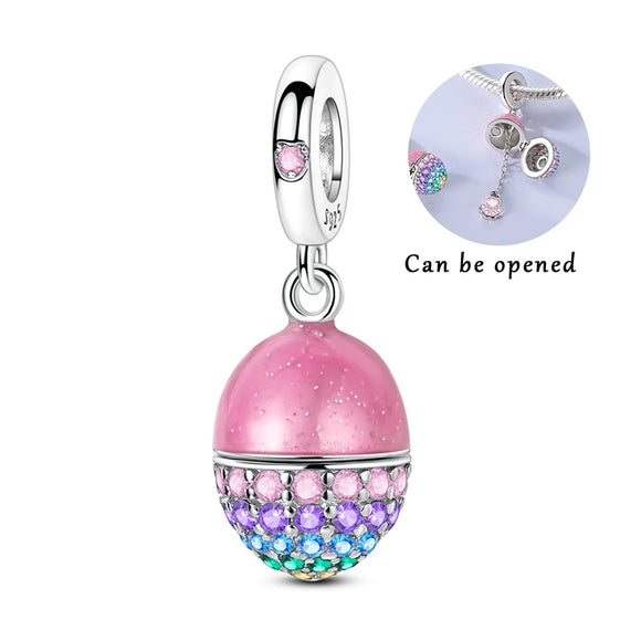 925 Sterling Silver Shiny Paw Print Charm for Bracelets Fine Jewelry Women Pendant