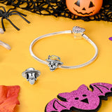 925 Sterling Silver Skull with Hat Charm for Bracelets Fine Jewelry Women