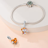 925 Sterling Silver Squirrel Playing Guitar Charm for Bracelets Fine Jewelry Women Pendant