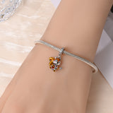 925 Sterling Silver Squirrel Playing Guitar Charm for Bracelets Fine Jewelry Women Pendant
